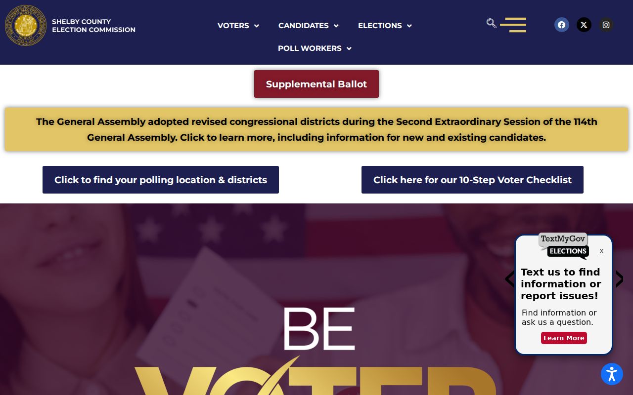 Memphis voter registration services at Shelby County Elections